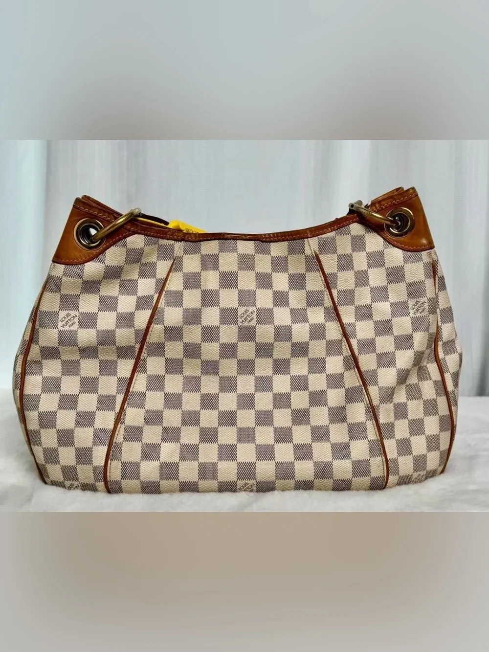 Louis Vuitton Damier Azur Shoulder Bag in Beige and Tan with Gold Hardware - Picture 2 of 2